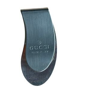 GUCCI Men Brushed Silver Tone Metal Money Clip